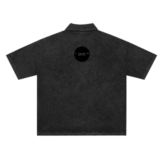 Heavyweight Snow-Washed Polo T-Shirt by ODMPOD