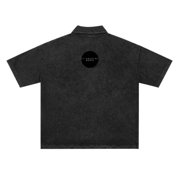 Heavyweight Snow-Washed Polo T-Shirt by ODMPOD
