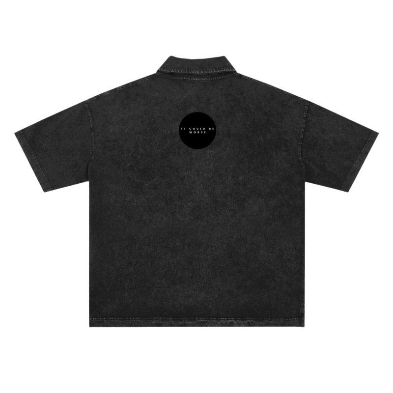 Heavyweight Snow-Washed Polo T-Shirt by ODMPOD