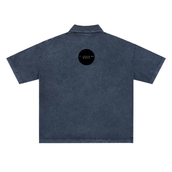Heavyweight Snow-Washed Polo T-Shirt by ODMPOD