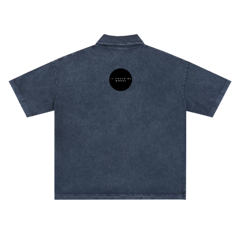 Heavyweight Snow-Washed Polo T-Shirt by ODMPOD
