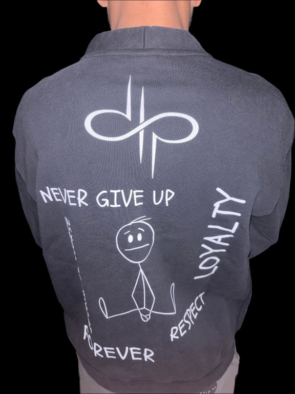"WORDS HAVE POWER" Snow Washed Sweat Cardigan by ODMPOD