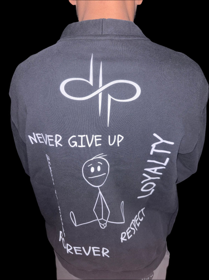 "WORDS HAVE POWER" Snow Washed Sweat Cardigan by ODMPOD