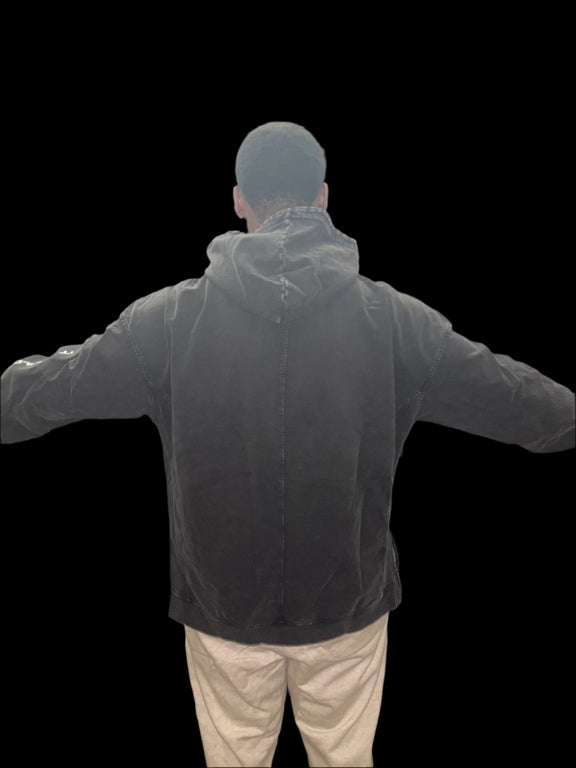 "WORDS HAVE POWER" Slit Hem Turtleneck Hoodie by PODpartner