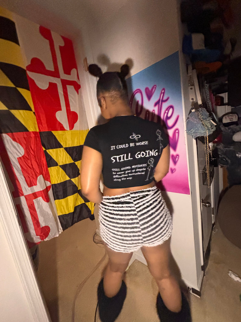 "WORDS HAVE POWER" Snow Washed Crop Top by ODMPOD