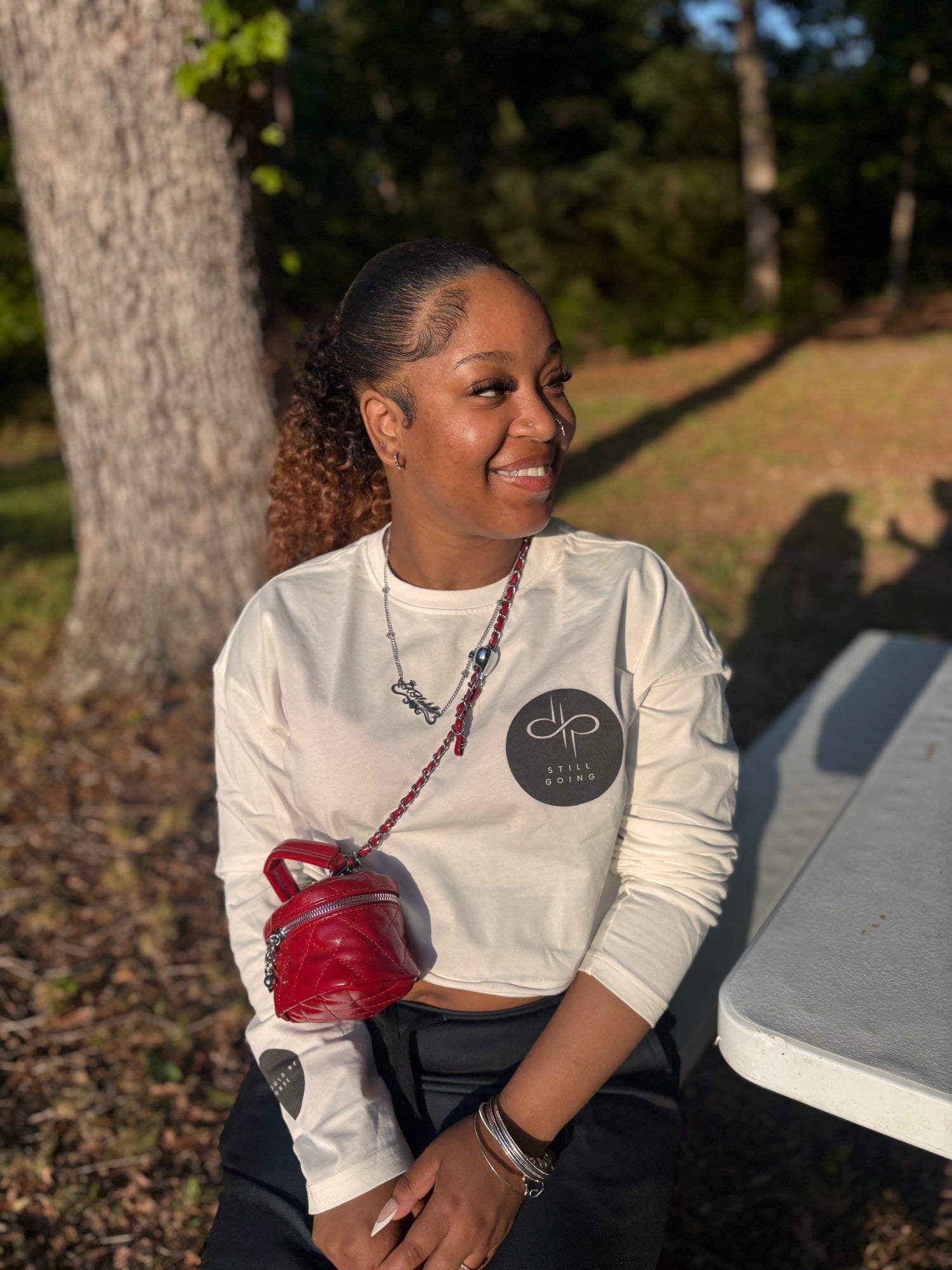 ”WORDS HAVE POWER” Women's Long Sleeve Crop Top by PODpartner