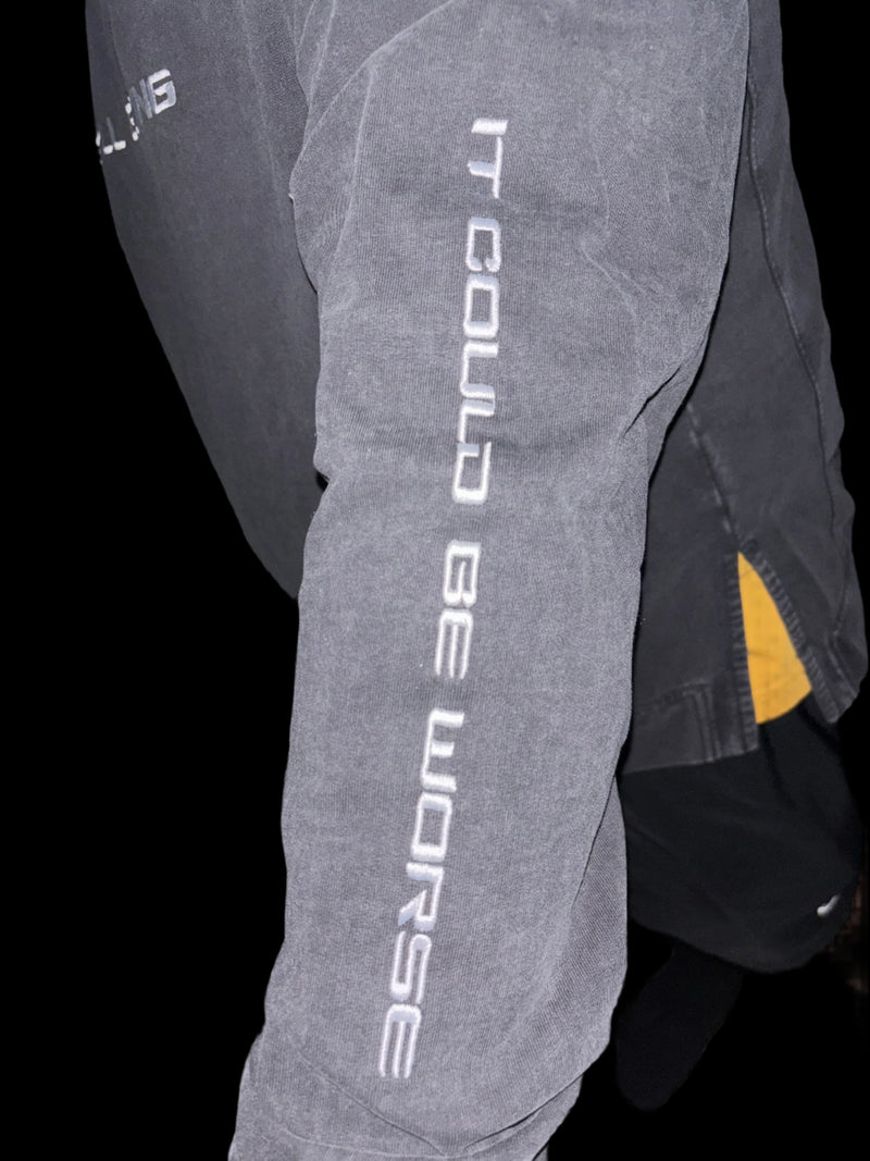 "WORDS HAVE POWER" Slit Hem Turtleneck Hoodie by PODpartner