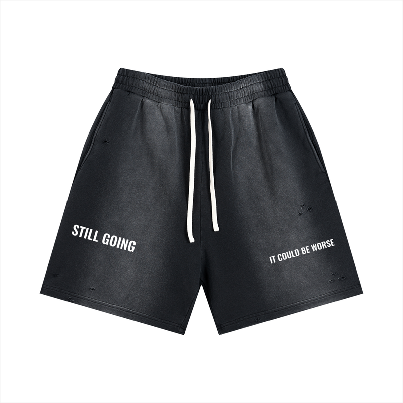 Sun Fade Distressed Shorts by ODMPOD