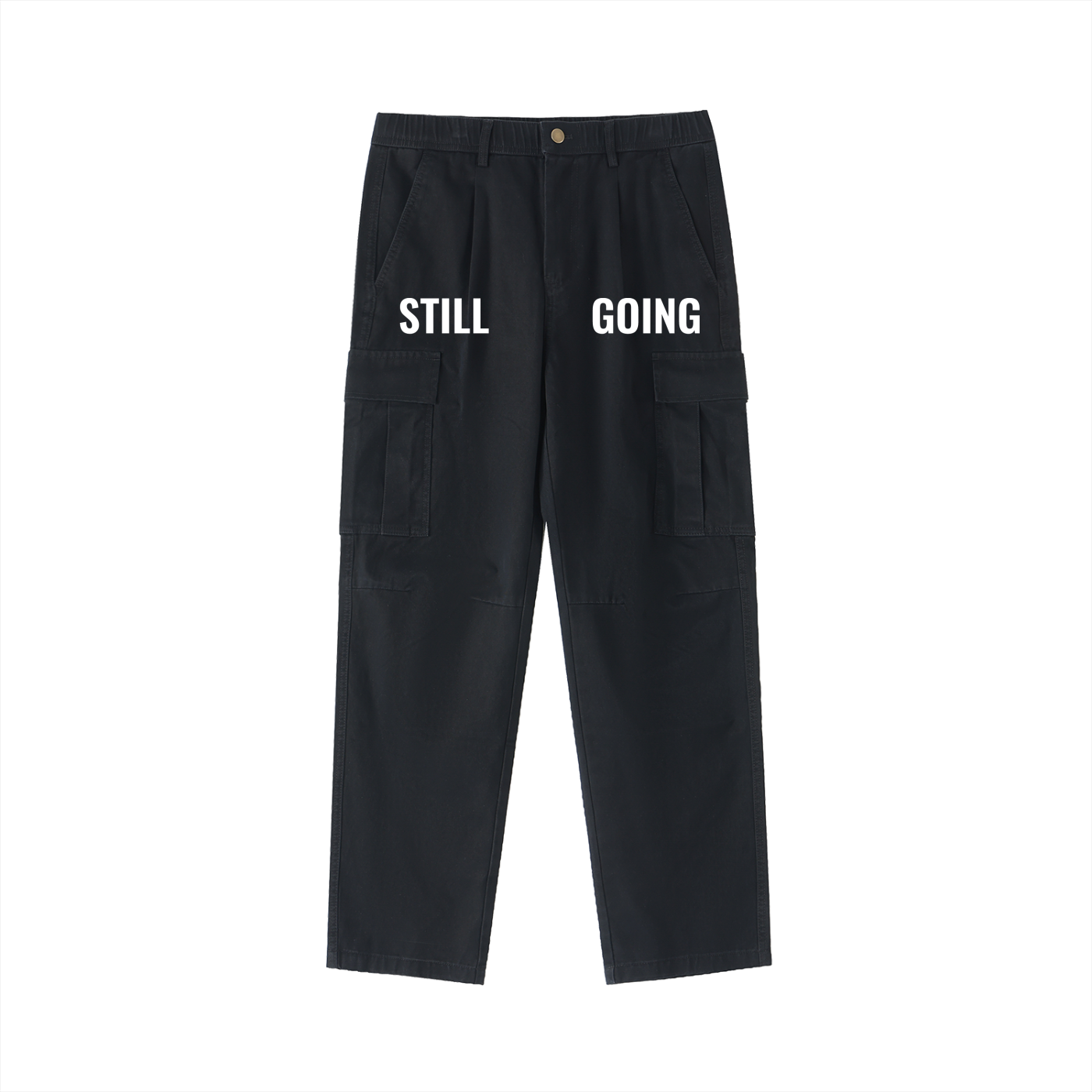 Cotton Elastic-Waist Cargo Pants by ODMPOD