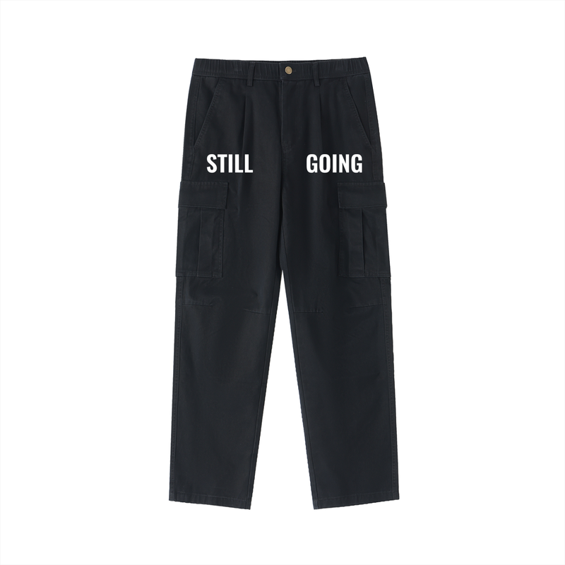 Cotton Elastic-Waist Cargo Pants by ODMPOD