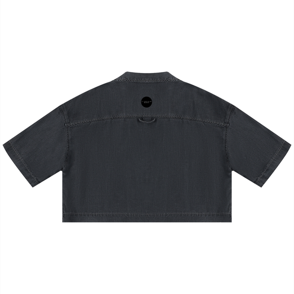 Women's Vintage Wash Boxy Cropped Shirt by ODMPOD
