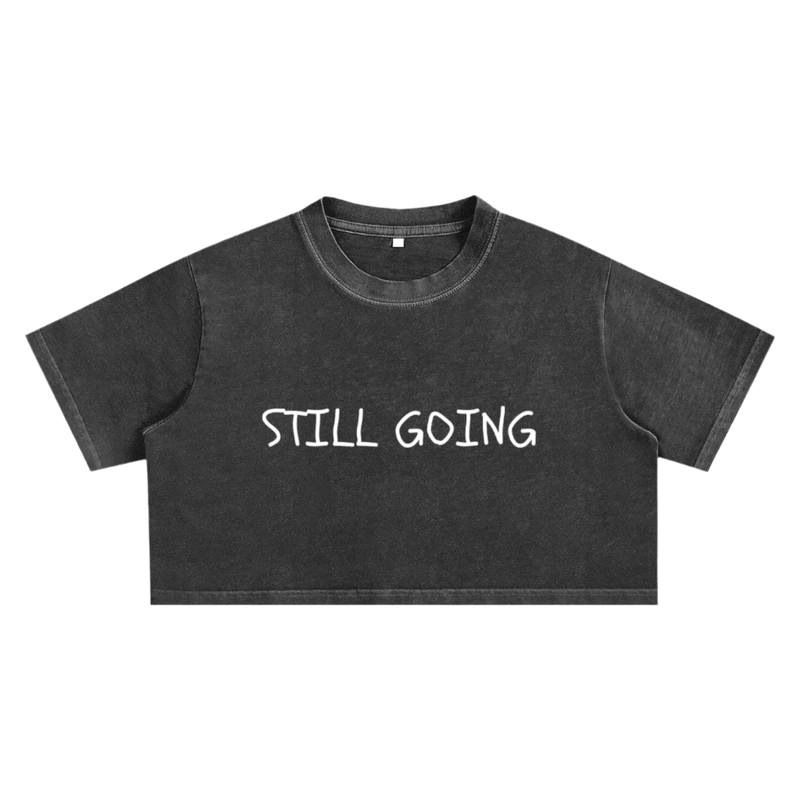 "WORDS HAVE POWER" Snow Washed Crop Top