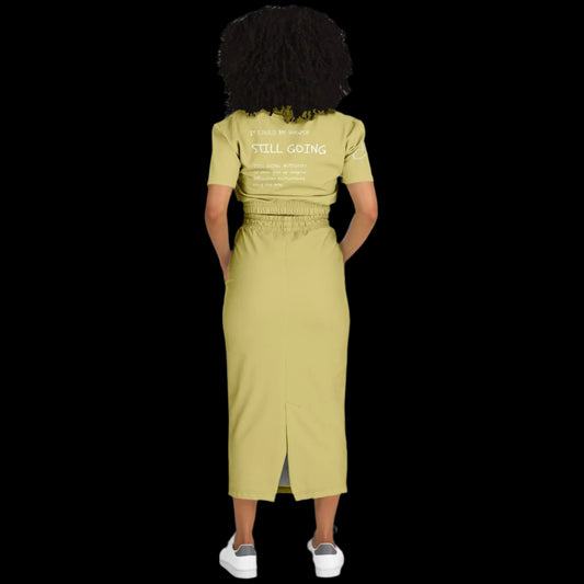 "WORDS HAVE POWER" Cropped Short Sleeve Sweatshirt and Skirt Set by Subliminator