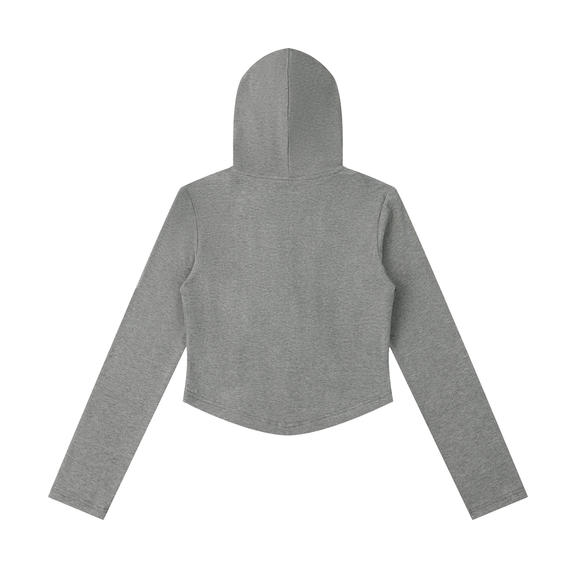 Women's Slim Cropped Full Zip Hoodie by ODMPOD