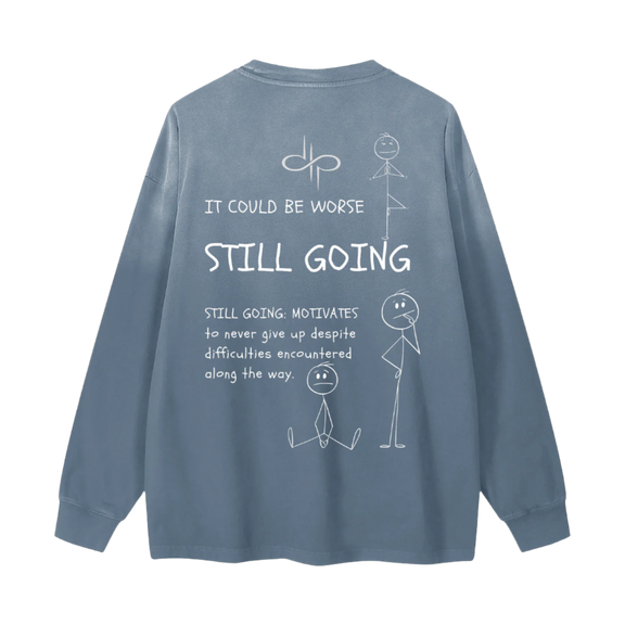 "WORDS HAVE POWER" Gradient Vintage Washed Long Sleeve Tee by ODMPOD