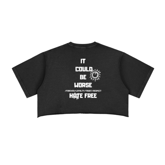 "LIMITED EDITION" Snow Washed Raw Edge Crop Top by ODMPOD