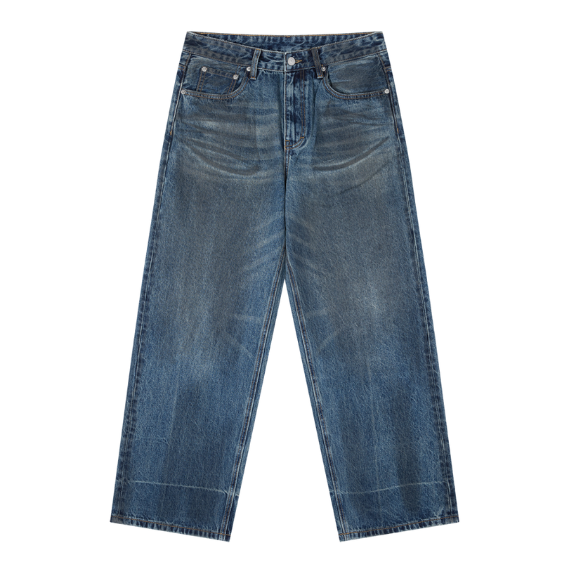 Vintage Wash Baggy Denim Jeans by ODMPOD