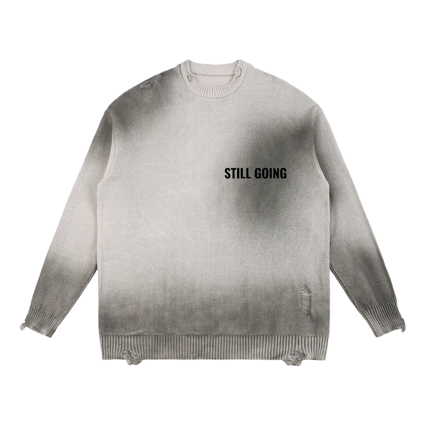 Sun Fade Distressed Ripped Crewneck sweater by ODMPOD