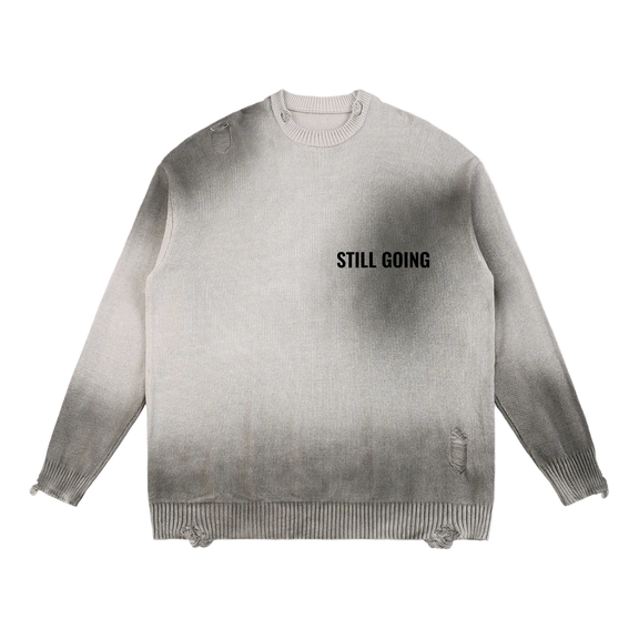 Sun Fade Distressed Ripped Crewneck sweater by ODMPOD