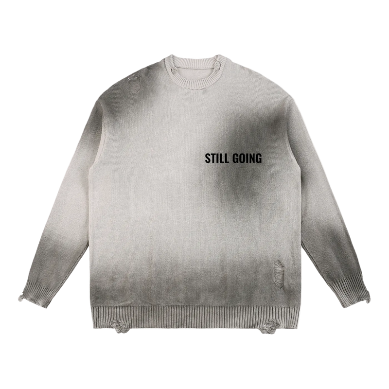 Sun Fade Distressed Ripped Crewneck sweater by ODMPOD