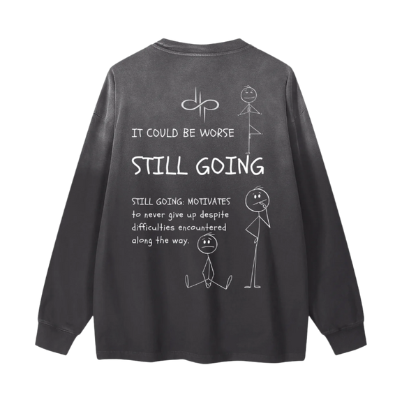 "WORDS HAVE POWER" Gradient Vintage Washed Long Sleeve Tee by ODMPOD
