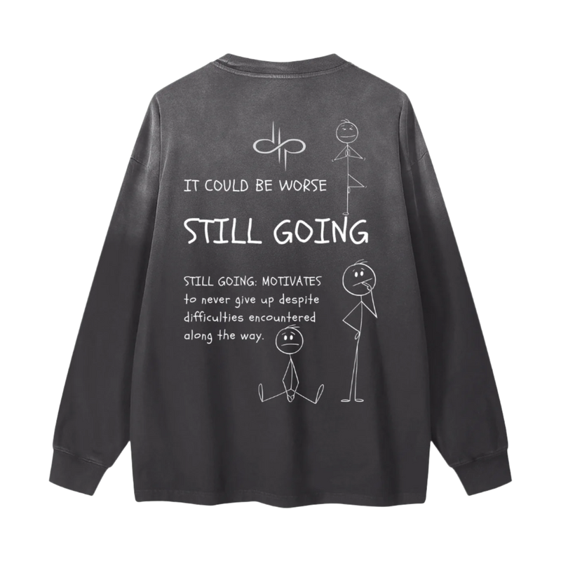 "WORDS HAVE POWER" Gradient Vintage Washed Long Sleeve Tee by ODMPOD