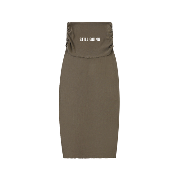 Dyed Washed Straight Hip-Hugging Slim Maxi Skirt by ODMPOD