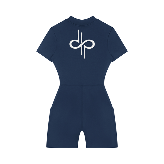 Women's Quarter-Zip Short Sleeve Romper by ODMPOD