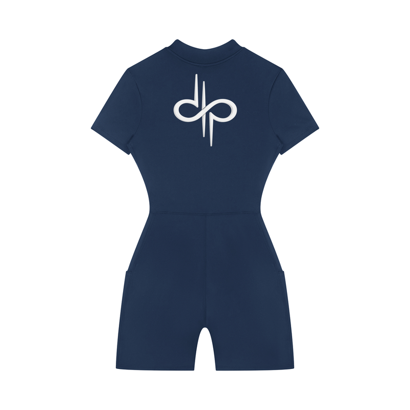 Women's Quarter-Zip Short Sleeve Romper by ODMPOD