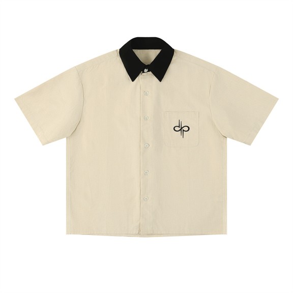 Color Block Short Sleeve Shirt by ODMPOD