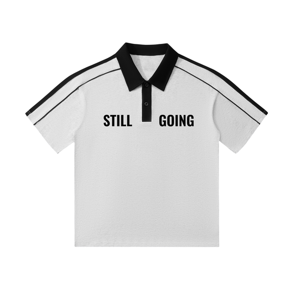 Contrast Collar Short-Sleeve Polo Shirt by ODMPOD