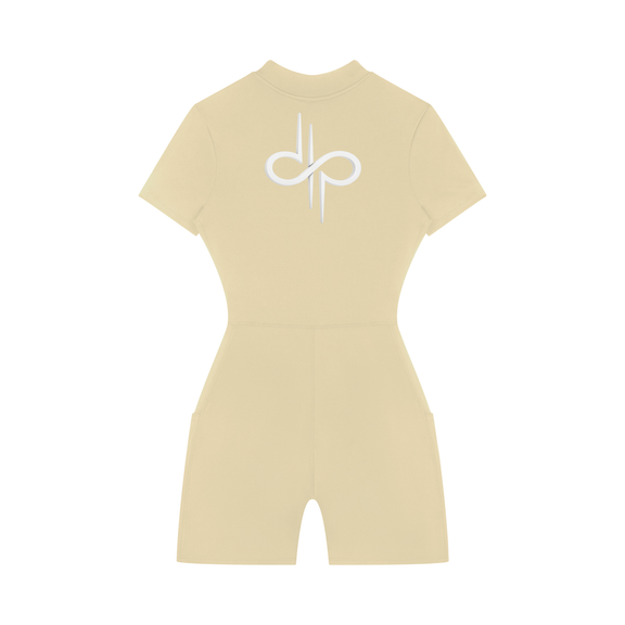 Women's Quarter-Zip Short Sleeve Romper by ODMPOD