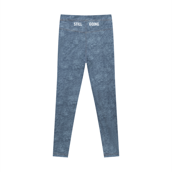 Women's Faux Denim Zip-Fly Leggings by ODMPOD