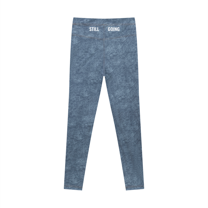 Women's Faux Denim Zip-Fly Leggings by ODMPOD