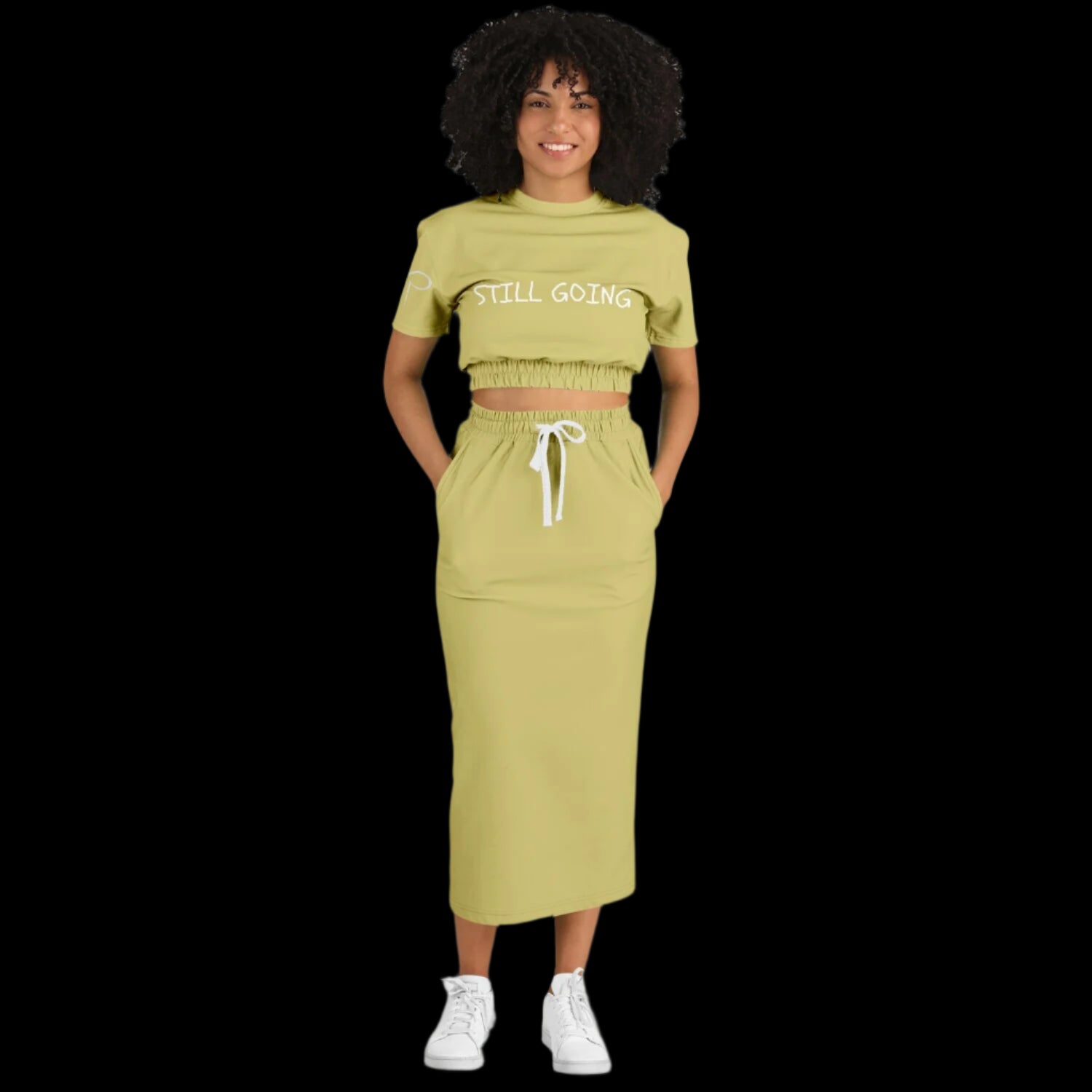 "WORDS HAVE POWER" Cropped Short Sleeve Sweatshirt and Skirt Set by Subliminator
