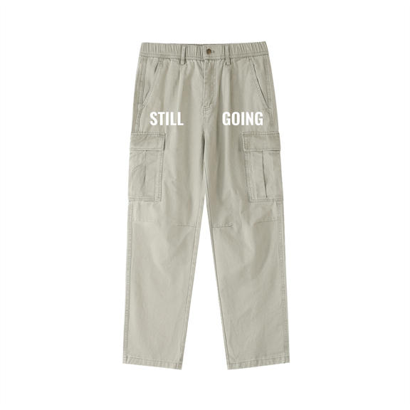 Cotton Elastic-Waist Cargo Pants by ODMPOD