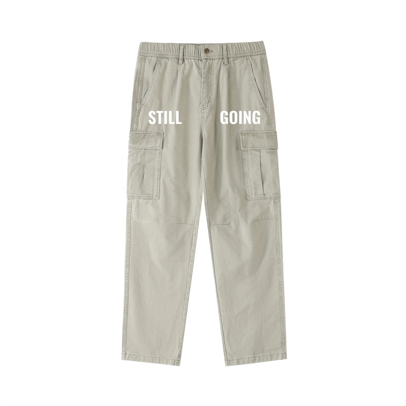 Cotton Elastic-Waist Cargo Pants by ODMPOD