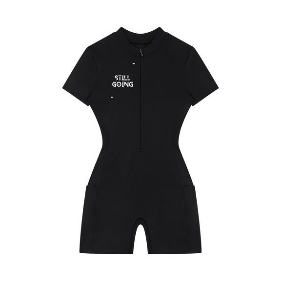 Women's Quarter-Zip Short Sleeve Romper by ODMPOD