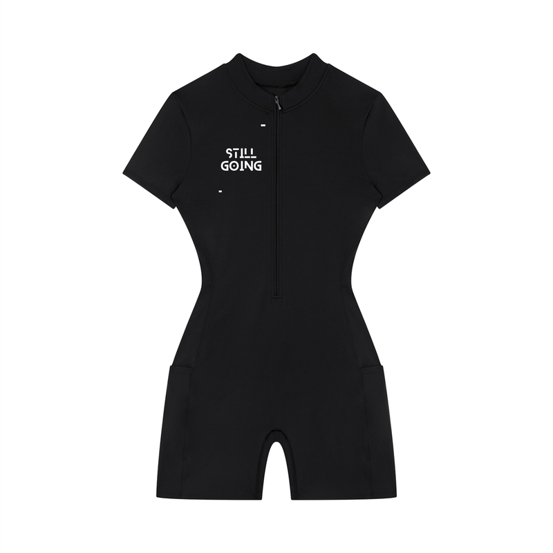 Women's Quarter-Zip Short Sleeve Romper by ODMPOD