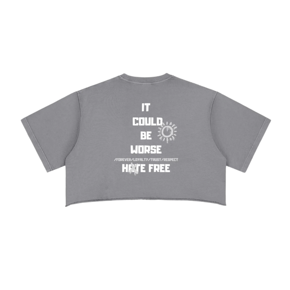 "LIMITED EDITION" Snow Washed Raw Edge Crop Top by ODMPOD