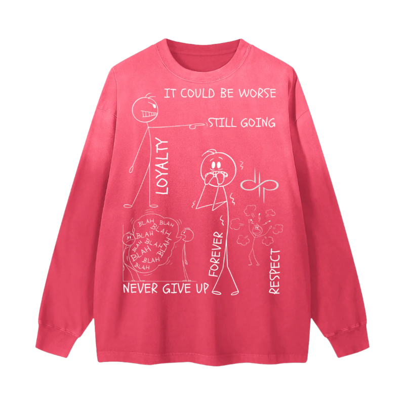 "WORDS HAVE POWER" Gradient Vintage Washed Long Sleeve Tee by ODMPOD
