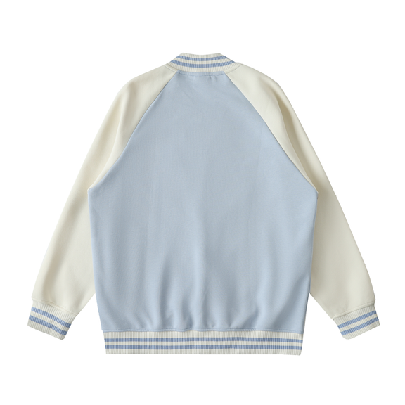 Two Tone Raglan Sleeve Varsity Jacket by ODMPOD