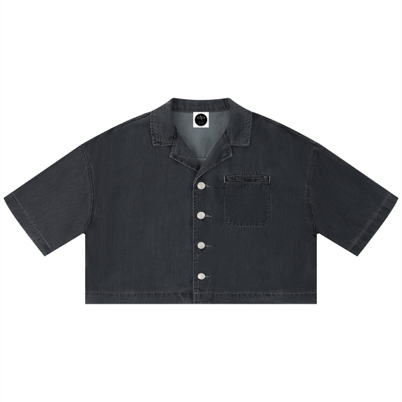 Women's Vintage Wash Boxy Cropped Shirt by ODMPOD