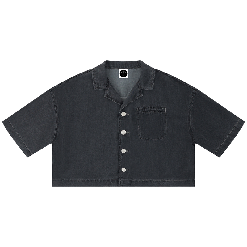 Women's Vintage Wash Boxy Cropped Shirt by ODMPOD