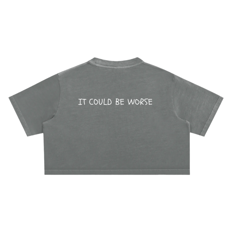 "WORDS HAVE POWER" Snow Washed Crop Top