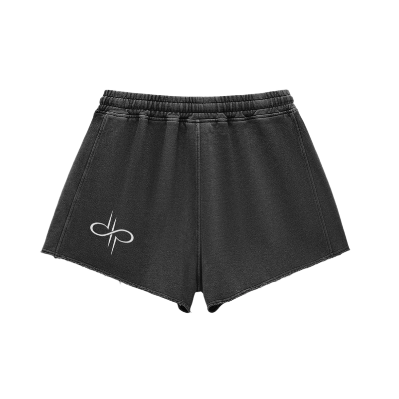 "LIMITED EDITION" Snow Washed Raw Edge Drawstring Shorts by ODMPOD