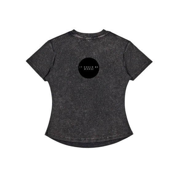 Vintaged-Wash Bodycon Cotton T-Shirt by ODMPOD