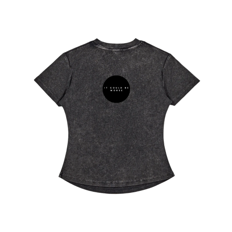 Vintaged-Wash Bodycon Cotton T-Shirt by ODMPOD
