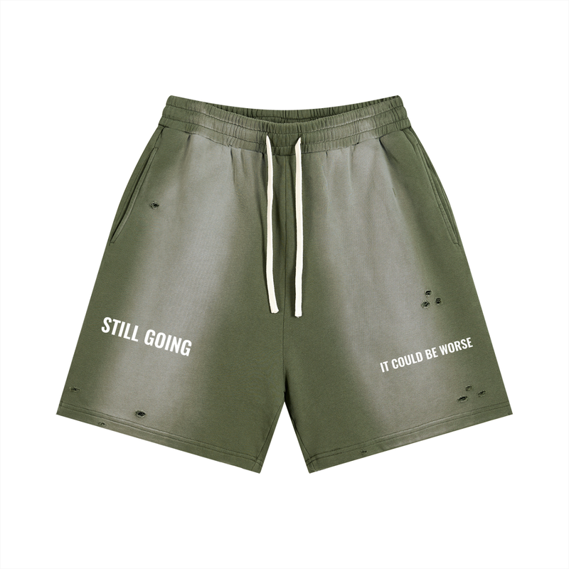 Sun Fade Distressed Shorts by ODMPOD