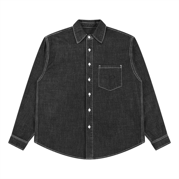 Unisex Vintage Wash Denim Shirt by ODMPOD